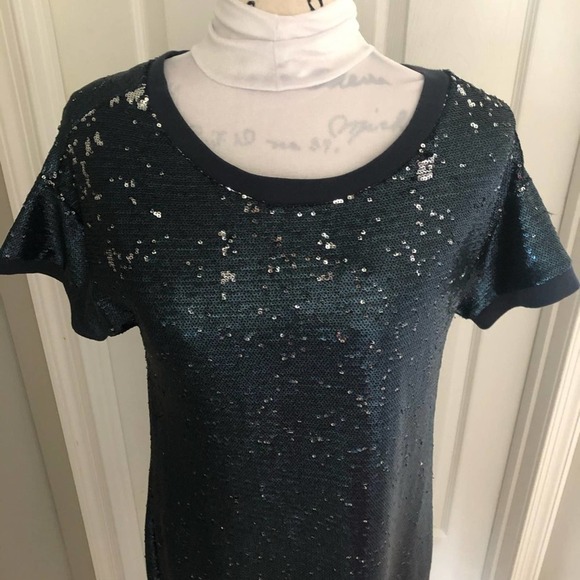 MOULINETTE Souers Anthro Blue Sequin Dress Small - Picture 9 of 12
